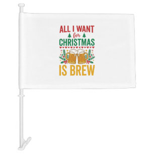 Christmas Brew Holiday Drink Design Car Flag