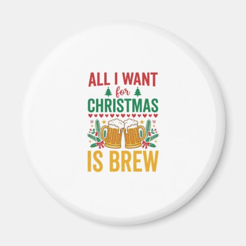 Christmas Brew Holiday Drink Design Magnet