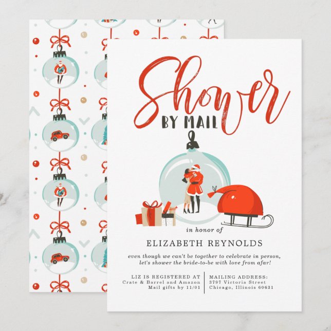 Christmas Bridal Shower by Mail Invitation (Front/Back)