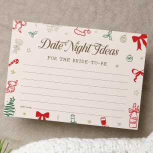 Christmas Bridal Shower Date Night Ideas Card