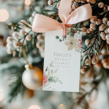 Christmas Bridal Shower Favor Tag | Foil Front