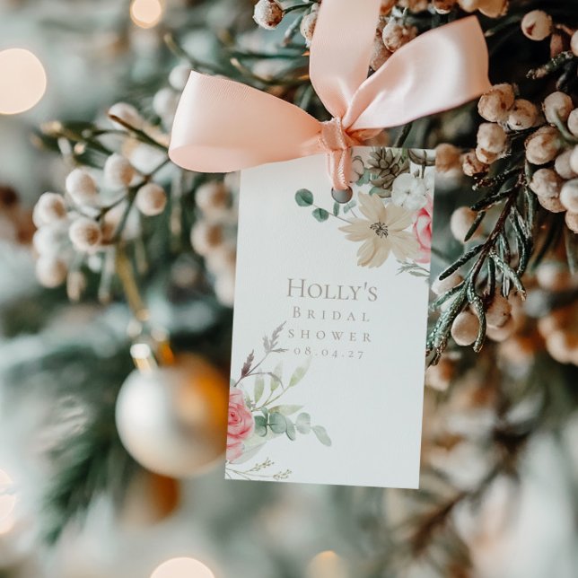 Christmas Bridal Shower Favor Tag | Foil Front (Creator Uploaded)