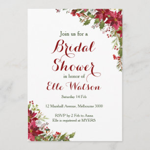 Christmas Bridal Shower Invitation