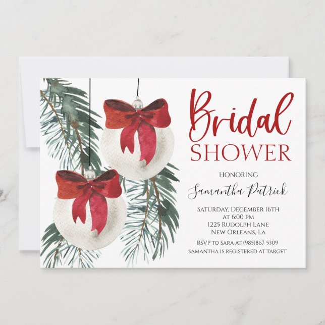 Christmas Bridal Shower Invitation (Front)