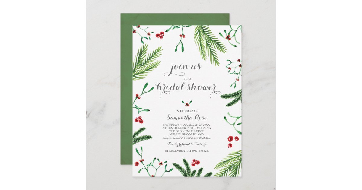 Christmas Bridal Shower Invitation | Zazzle