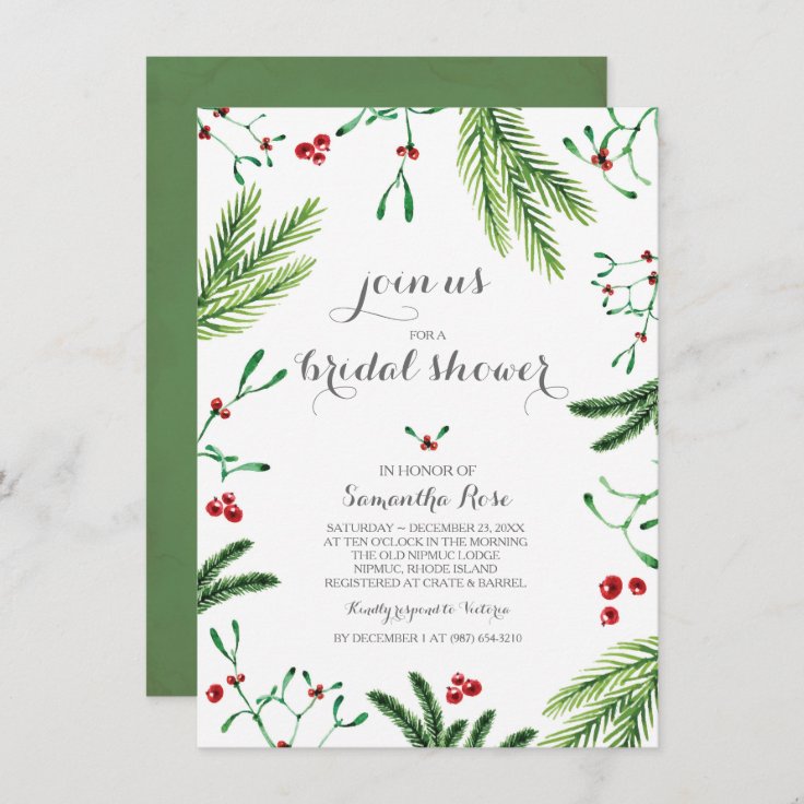 Christmas Bridal Shower Invitation Zazzle