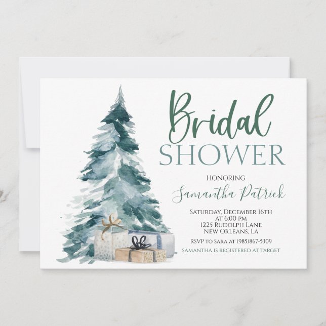 Christmas Bridal Shower Invitation (Front)