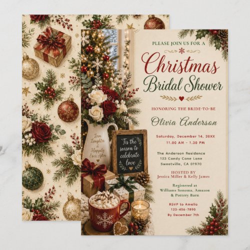 Christmas Bridal Shower Invitation