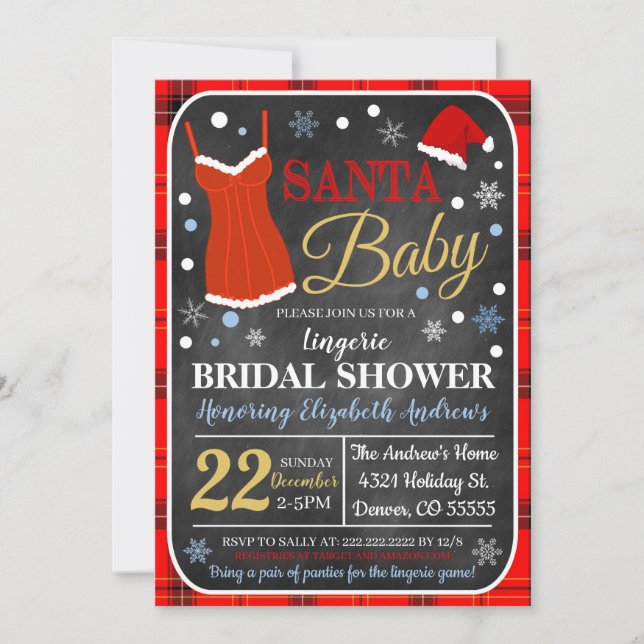 Christmas Bridal Shower Invitation (Front)