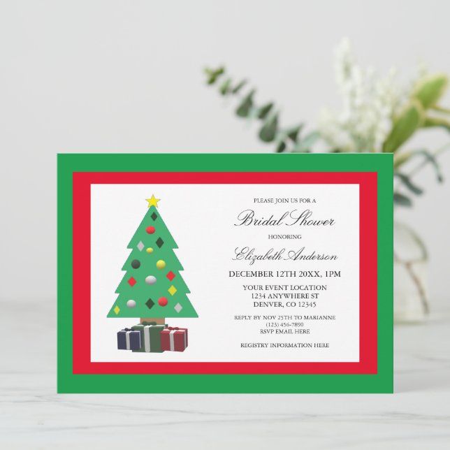Christmas Bridal Shower Invitation (Standing Front)