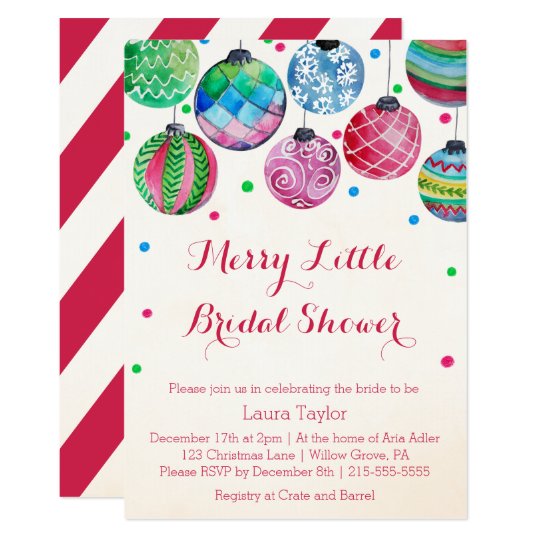 Christmas Bridal Shower Invitations