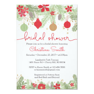 Christmas Bridal Shower Invitations | Zazzle