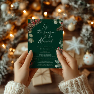 Christmas Bridal Shower Invite Rustic Plaid