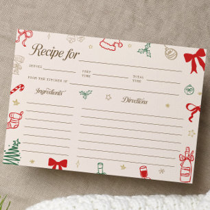 Christmas Bridal Shower Recipe Card