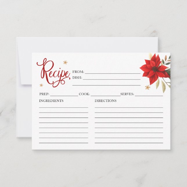 Christmas Bridal Shower Recipe Cards (Front)