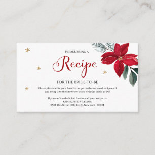 Christmas Bridal Shower Recipe Request Enclosure Card