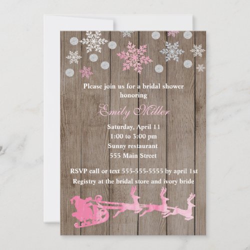 Christmas Bridal Shower Rustic Invitation