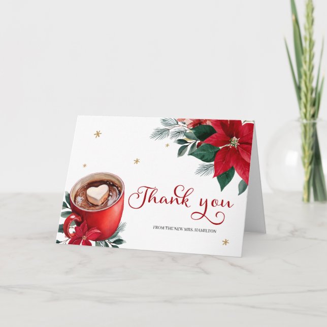 Christmas Bridal Shower Thank You Card (Front)