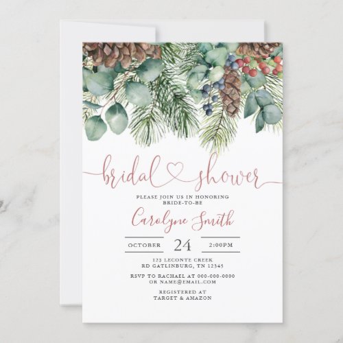 Christmas Bridal Shower Winter Bridal Shower Invi Invitation