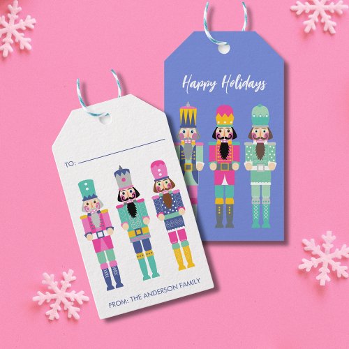 CHRISTMAS BRIGHT COLORS NUTCRACKER GIFT STICKER GIFT TAGS