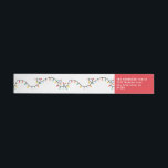 Christmas bright fun colorful modern red wrap around label<br><div class="desc">Christmas bright fun colorful modern holiday red coordinating address label</div>