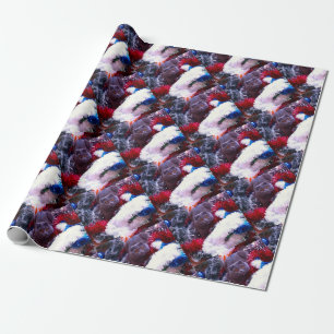Christmas British blue cat Wrapping Paper