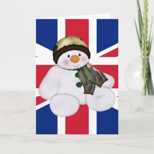 Christmas British Soldier Snowman Holiday Card