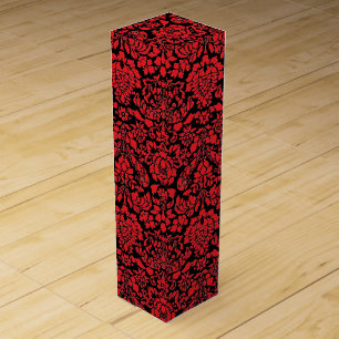 Christmas Brocade Dark Red Wine Box