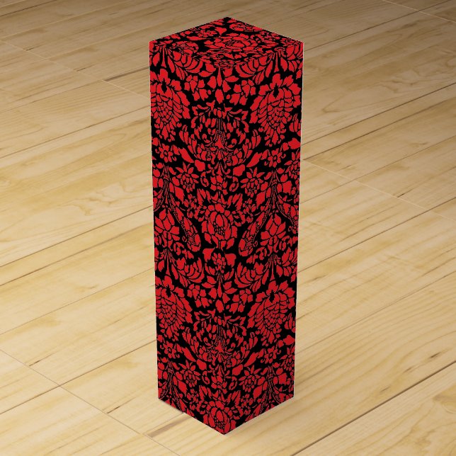 Christmas Brocade Dark Red Wine Box (Front)