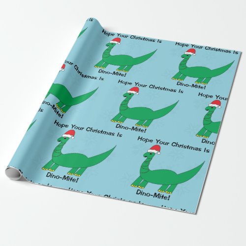Christmas Brontosaurus Dinosaur Funny Personalize Wrapping Paper