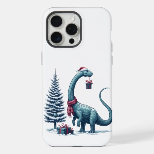 Christmas Brontosaurus dinosaur iPhone 15 Pro Max Case
