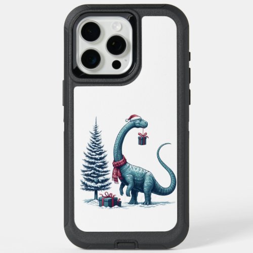 Christmas Brontosaurus dinosaur iPhone 15 Pro Max Case