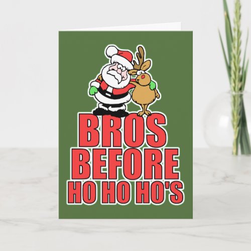 Christmas Bros Santa and Rudolph Holiday Card