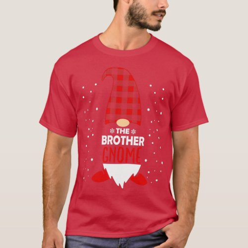 Christmas Brother Gnome Red Plaid Gift  T_Shirt
