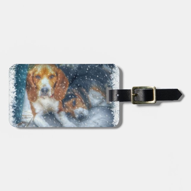 Christmas Brothers Luggage Tag (Front Horizontal)