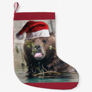 Christmas Brown Bear Small Christmas Stocking