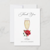 Christmas Brunch and Bubbly Bridal Shower Thank You Card (Front)