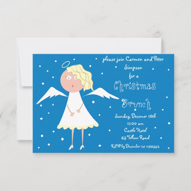 Christmas Brunch Angel Invitations (Front)