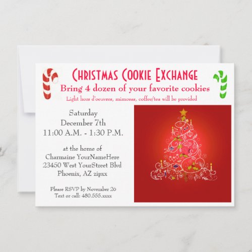 Christmas Brunch Cookie Exchange Invitation