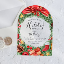 Christmas Brunch Watercolor Floral Wreath