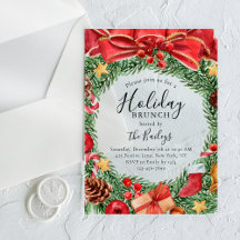 Christmas Brunch Watercolor Floral Wreath