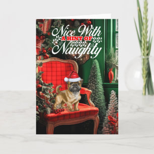 Christmas Brussels Griffon Dog Naughty or Nice Holiday Card