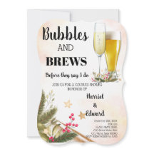 Christmas Bubble & Brews Couples Shower Invitation