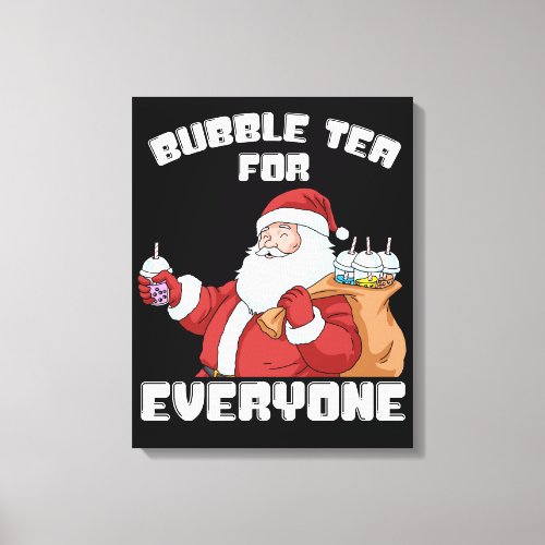 Christmas Bubble Tea Gift Santa Claus Bubble Tea Canvas Print