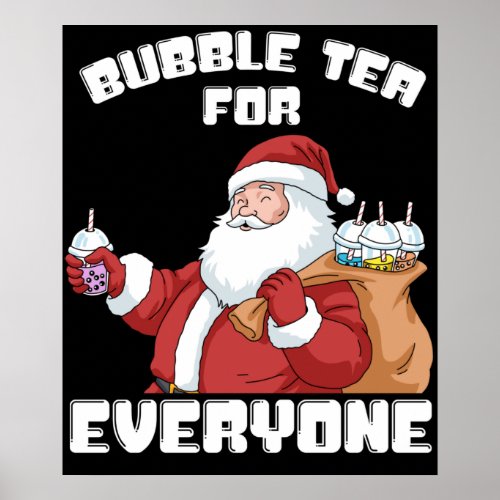 Christmas Bubble Tea Gift Santa Claus Bubble Tea Poster