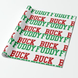 Christmas buck fuddy xmas humor wrapping paper