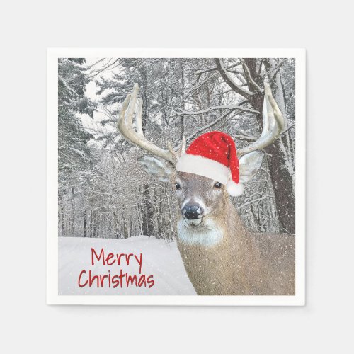 Christmas Buck In Snowflakes Napkins