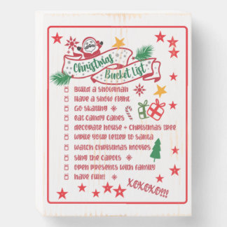 Christmas Bucket List Wooden Sign