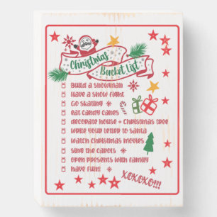 Christmas Bucket List Wooden Sign