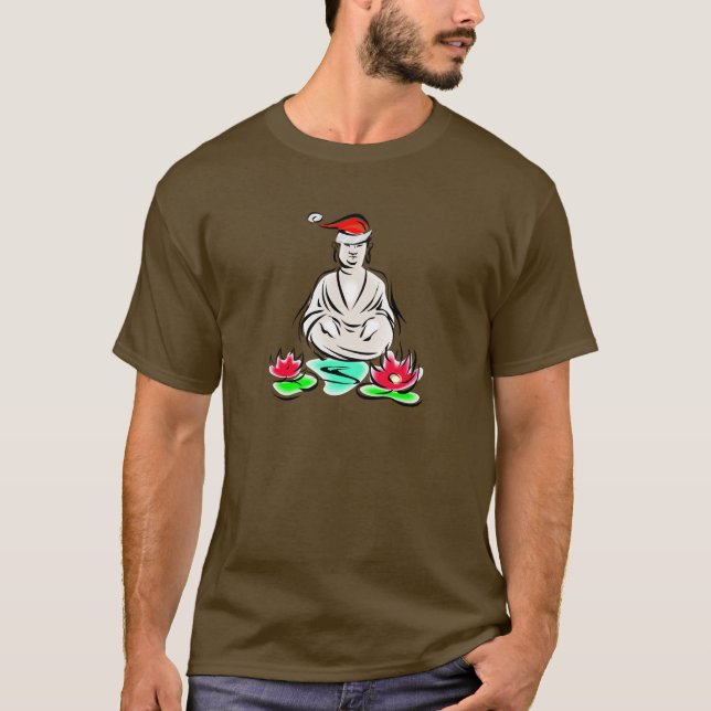 Christmas Buddha drawing T-Shirt (Front)